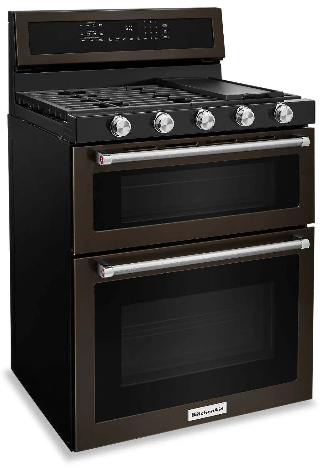 Cuisinière KitchenAid au gaz, 6 pi³, deux fours, acier inoxydable KFGD500ESS