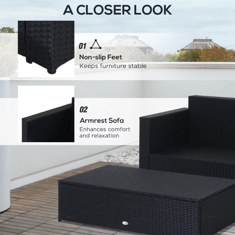 Ensemble de meubles de patio 2 pièces en osier avec repose-pieds double, ensemble de conversation d'extérieur en rotin PE avec causeuse et repose-pieds à deux places, blanc crème