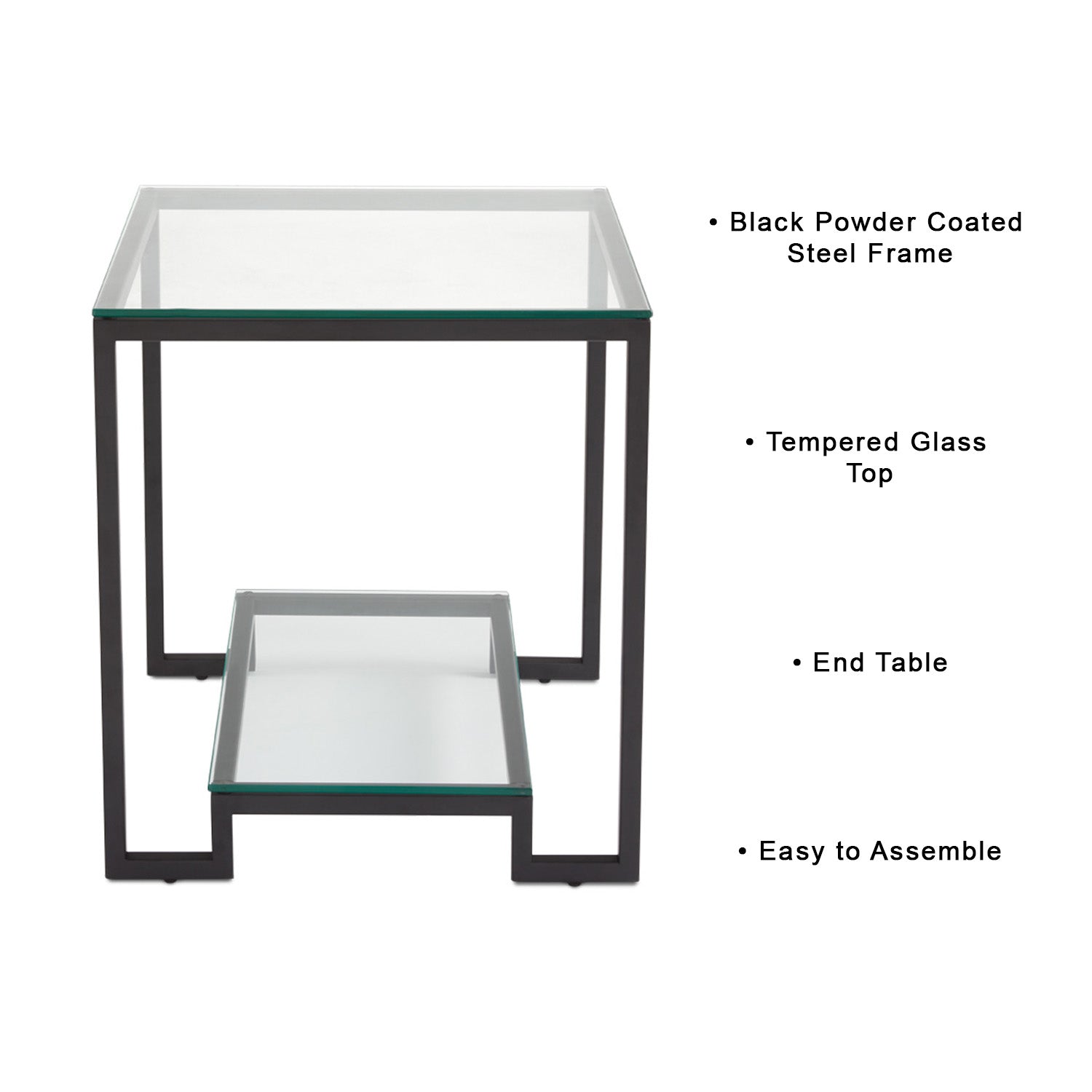 Table de bout noire Krista