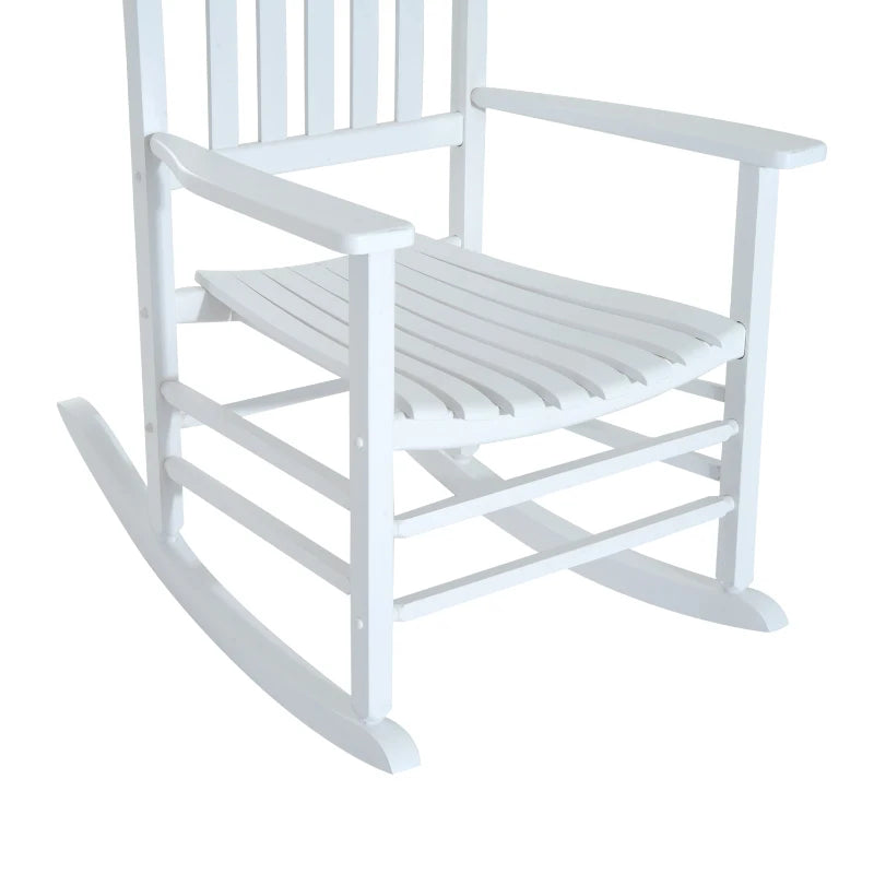 Chaise à bascule en bois blanc pour porche, fauteuil à bascule pour Patio, siège inclinable de loisirs unique