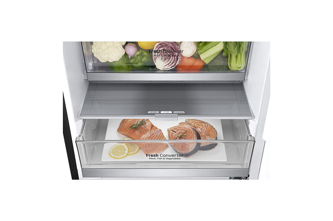 Réfrigérateur de 24 po à profondeur de comptoir d'une capacité de 12 pi³ avec congélateur en bas, Refroidissement+ de la porte et support à vin, 12 pi³ ( Meuble Mtl )