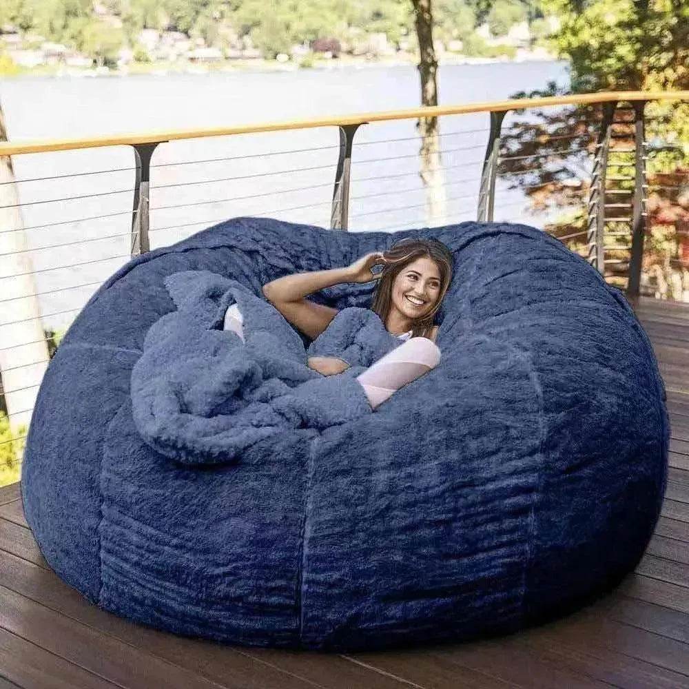 Lazy Sofa Bean Bag Chair Foam Cover