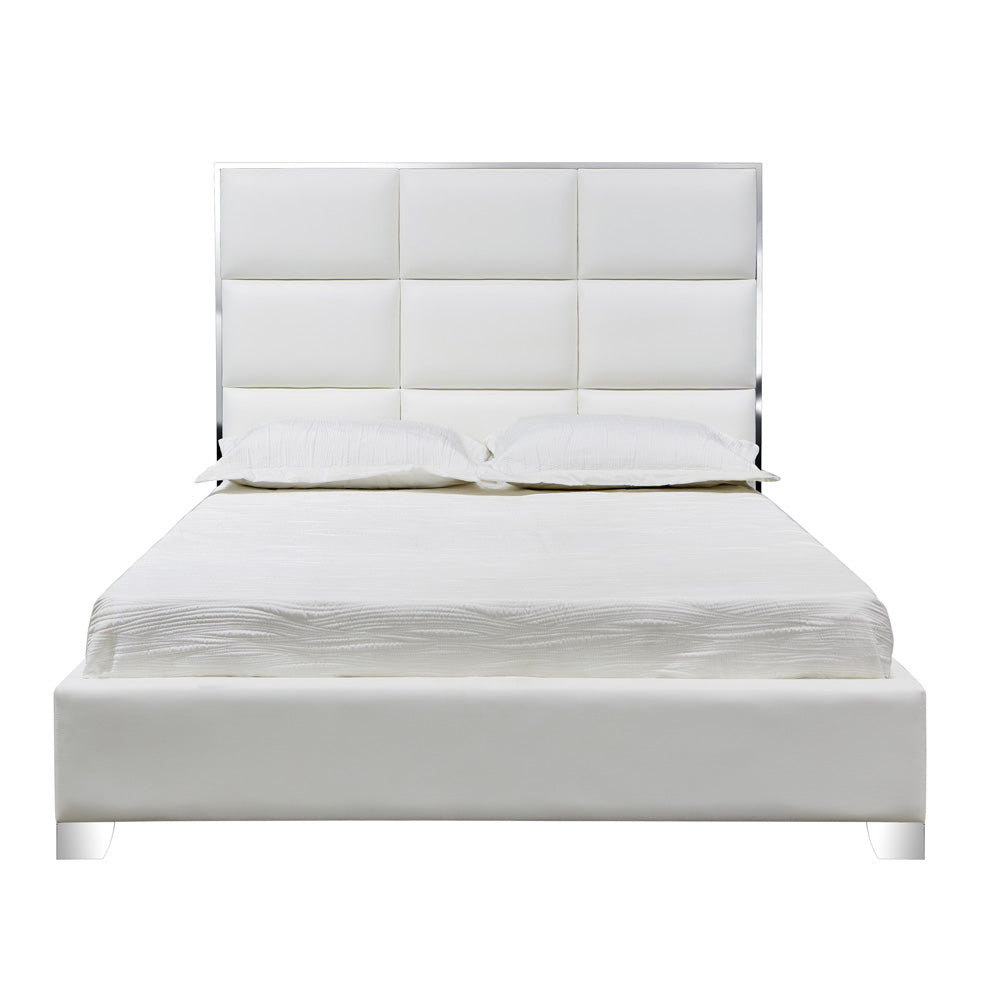 Lit Blair : Similicuir Blanc