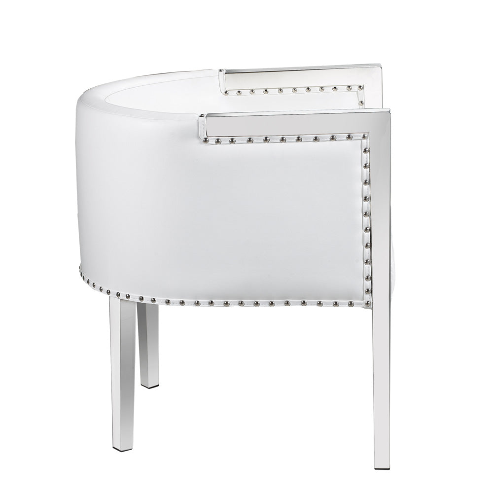 Chaise d'appoint Elvis : similicuir blanc