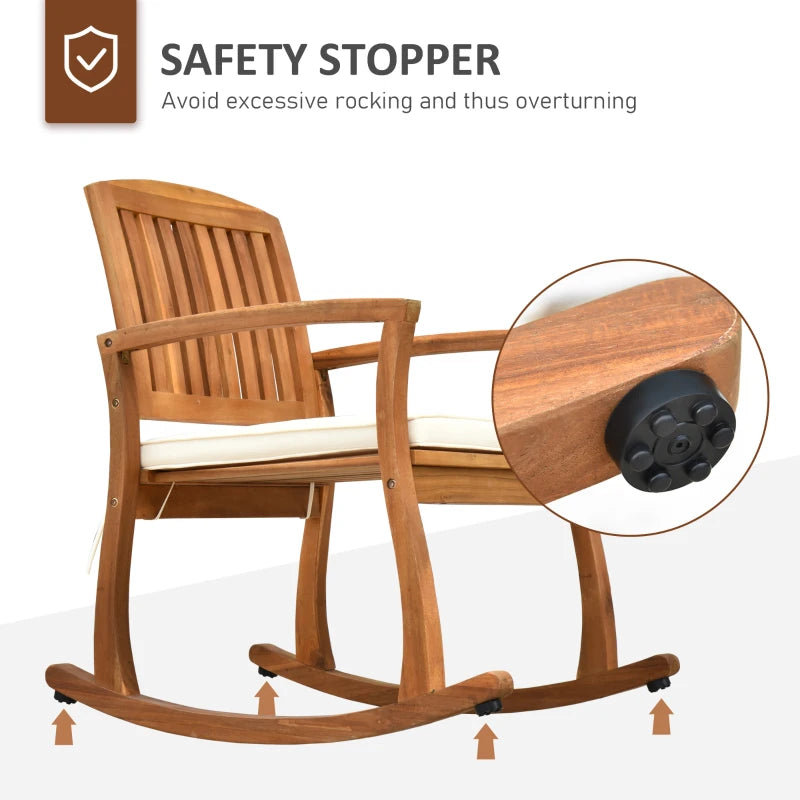 Chaise à bascule de Patio, bascule de porche en bois intérieure et extérieure avec coussin pour terrasse, balcon, jardin, Patio, teck