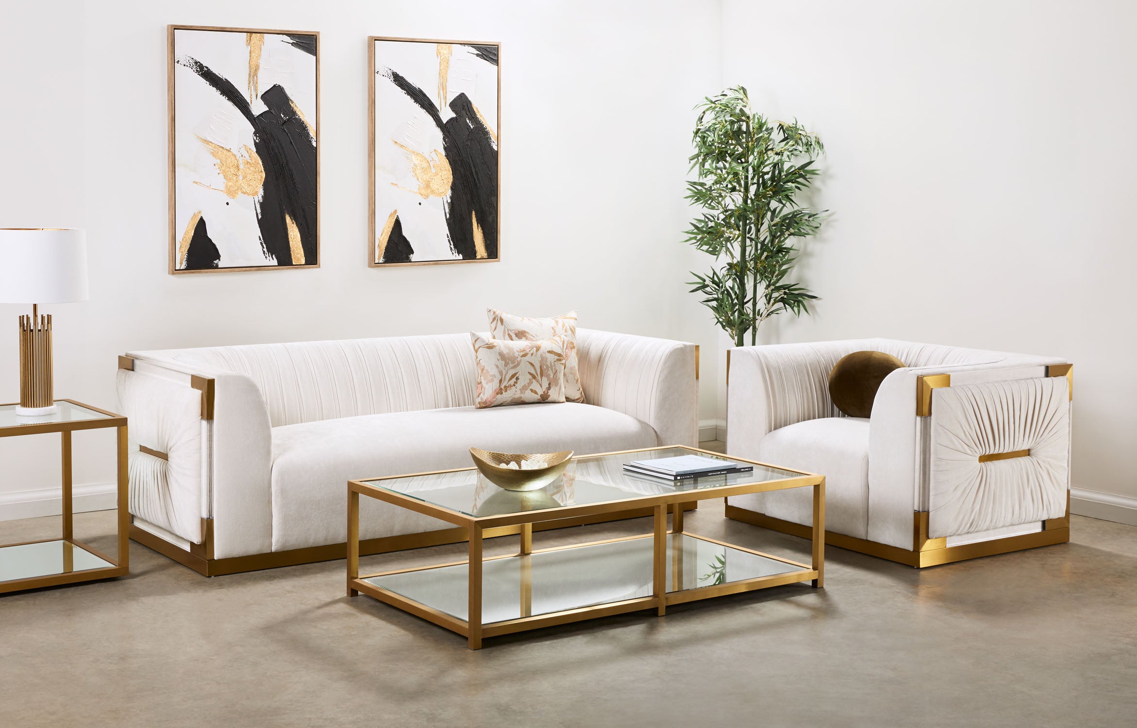 Chaise d'appoint Paloma Gold : Contessa Vanille