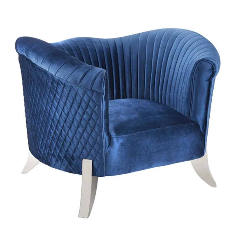 Fauteuil HALLAM GY-AC-8198 en velours bleu