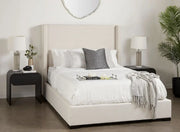 Lit King Matelassé Tissu Beige Wing Bed GY-BED-1188K