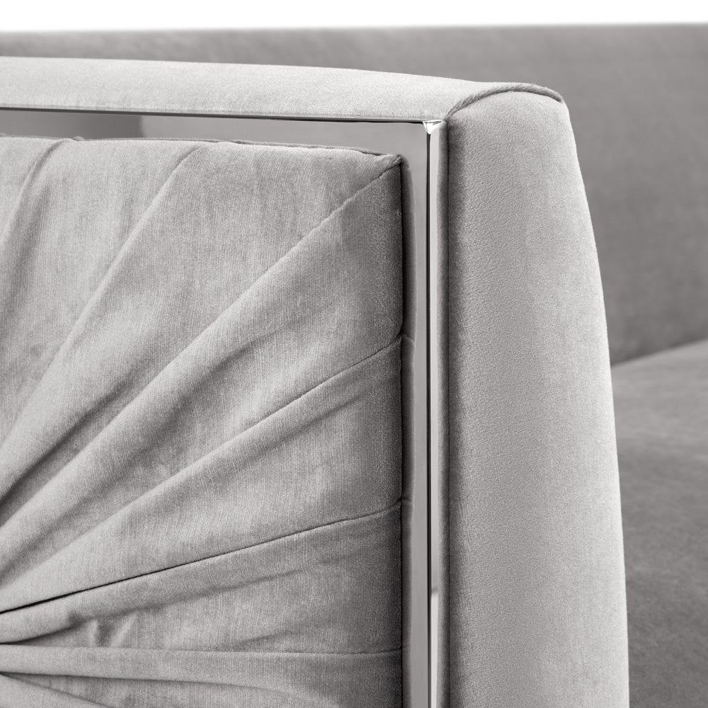 Causeuse Truro : velours gris