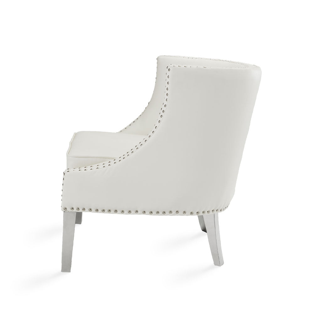 Chaise d'appoint Lucy : similicuir blanc