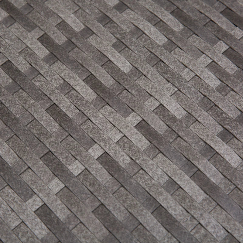 Ensemble de meubles de patio en osier 3 pièces, ensemble de canapé d'extérieur avec plateau en verre, coussins cadre en métal pour balcon, patio, gris