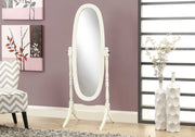 Miroir – 59 po de hauteur / cadre ovale en bois fini blanc antique : 3102