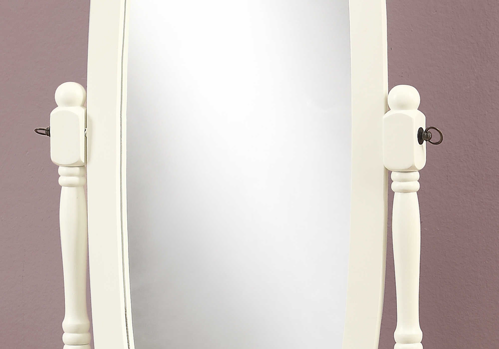 Miroir – 59 po de hauteur / cadre ovale en bois fini blanc antique : 3102