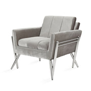 Chaise d'appoint Morgan : velours gris