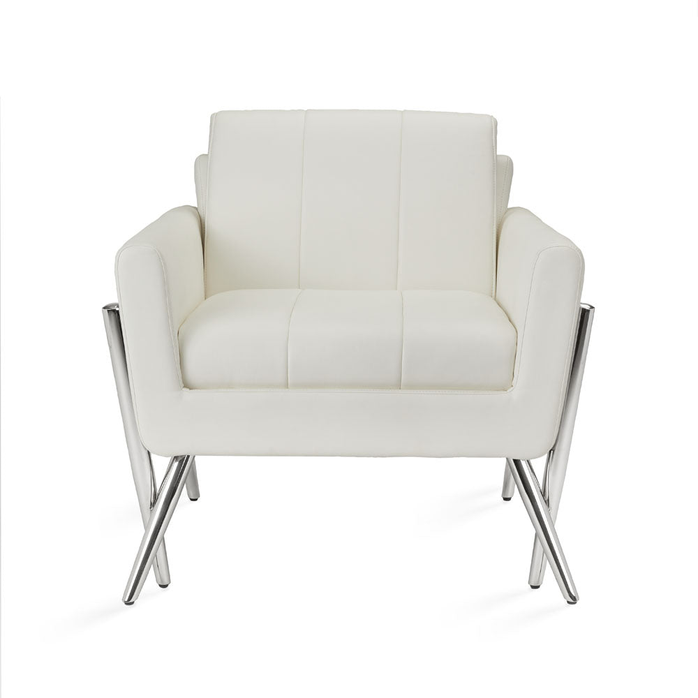 Chaise d'appoint Morgan : similicuir blanc