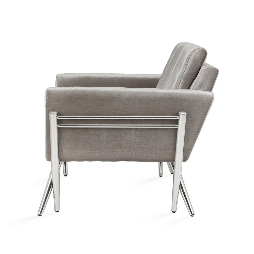 Chaise d'appoint Morgan : velours gris