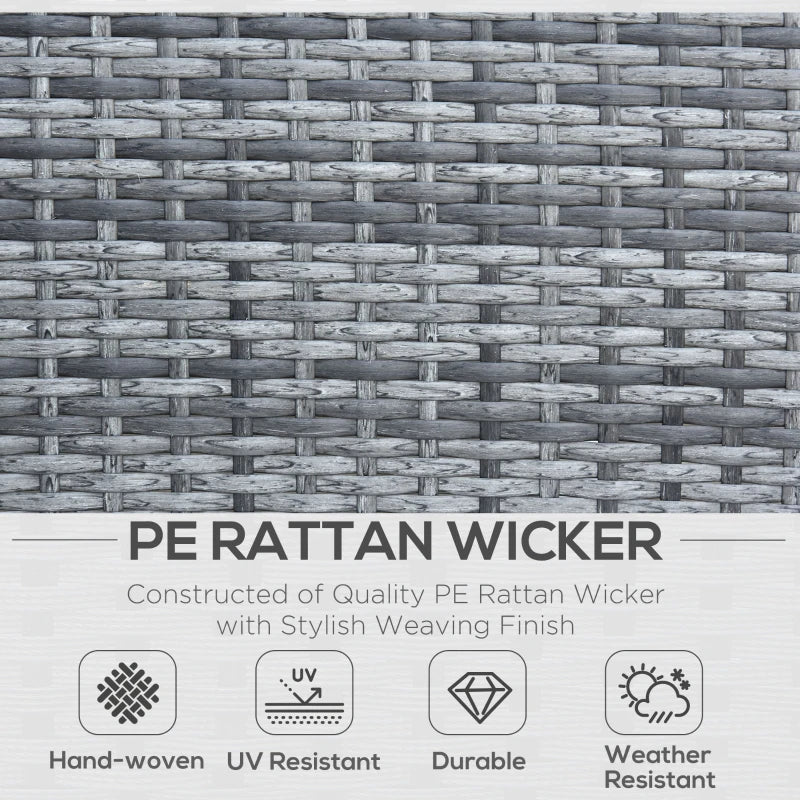 Ensemble de meubles de patio 4 pièces avec coussins, ensemble de canapé de conversation d'extérieur en rotin PE avec table basse et causeuse avec plateau en verre, pour jardin, balcon, blanc crème