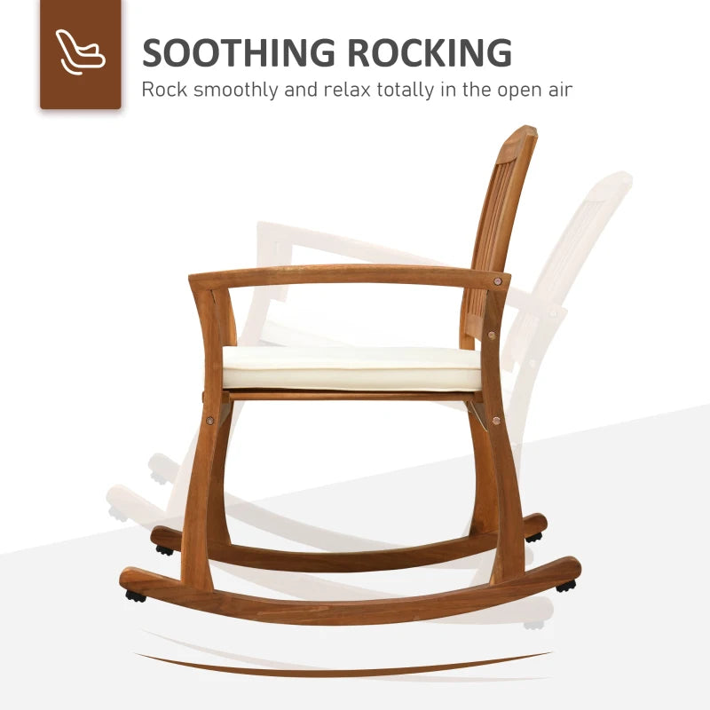 Chaise à bascule de Patio, bascule de porche en bois intérieure et extérieure avec coussin pour terrasse, balcon, jardin, Patio, teck
