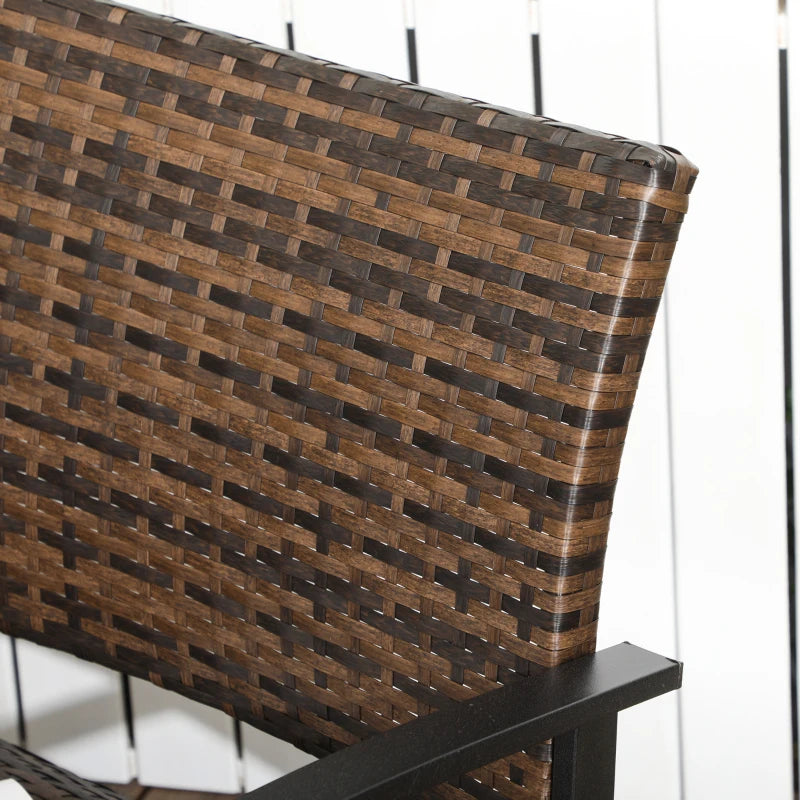 Causeuse en osier, canapé de meubles de patio pour 2 personnes, canapé d'extérieur en rotin avec mousse à séchage rapide et cadre en acier pour balcon, terrasse, jardin et bord de piscine, marron