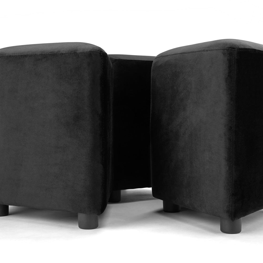 Pouf Emma : Velours Noir
