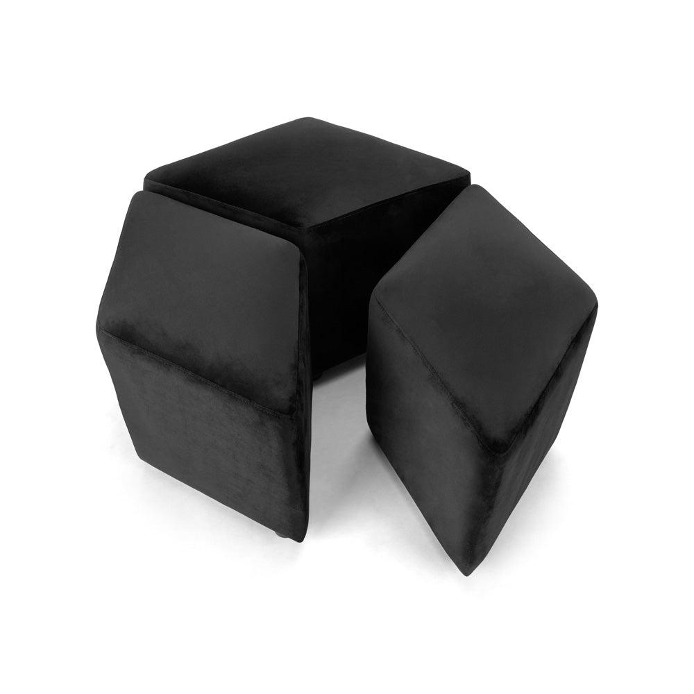 Pouf Emma : Velours Noir