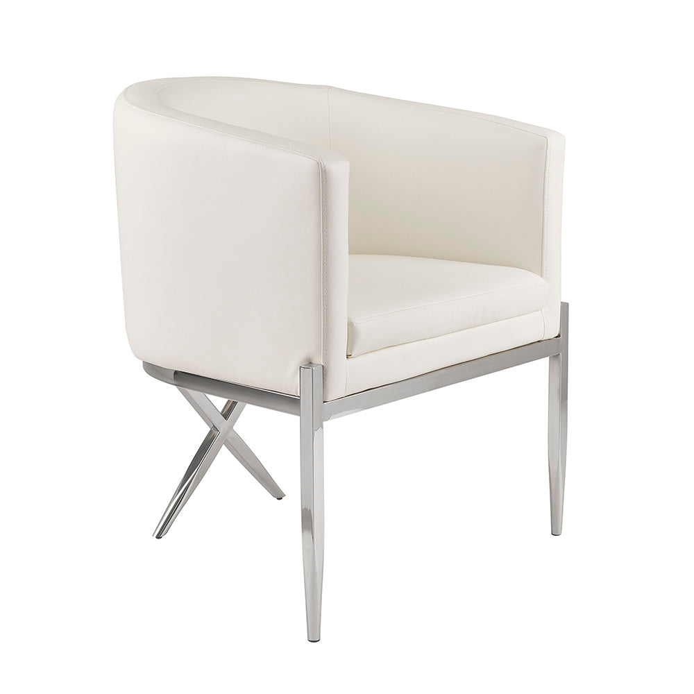 Chaise d'appoint Anton : similicuir blanc