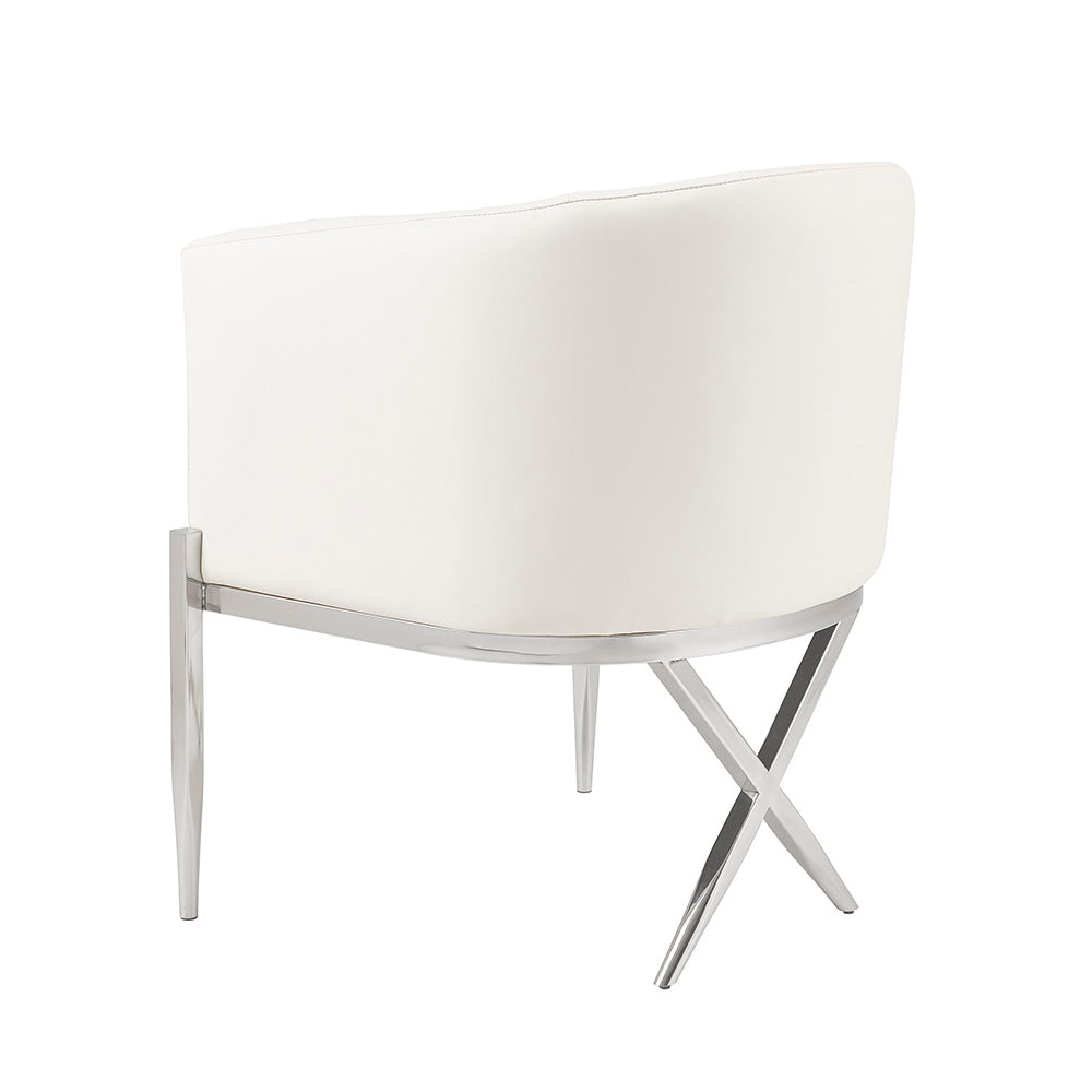 Chaise d'appoint Anton : similicuir blanc