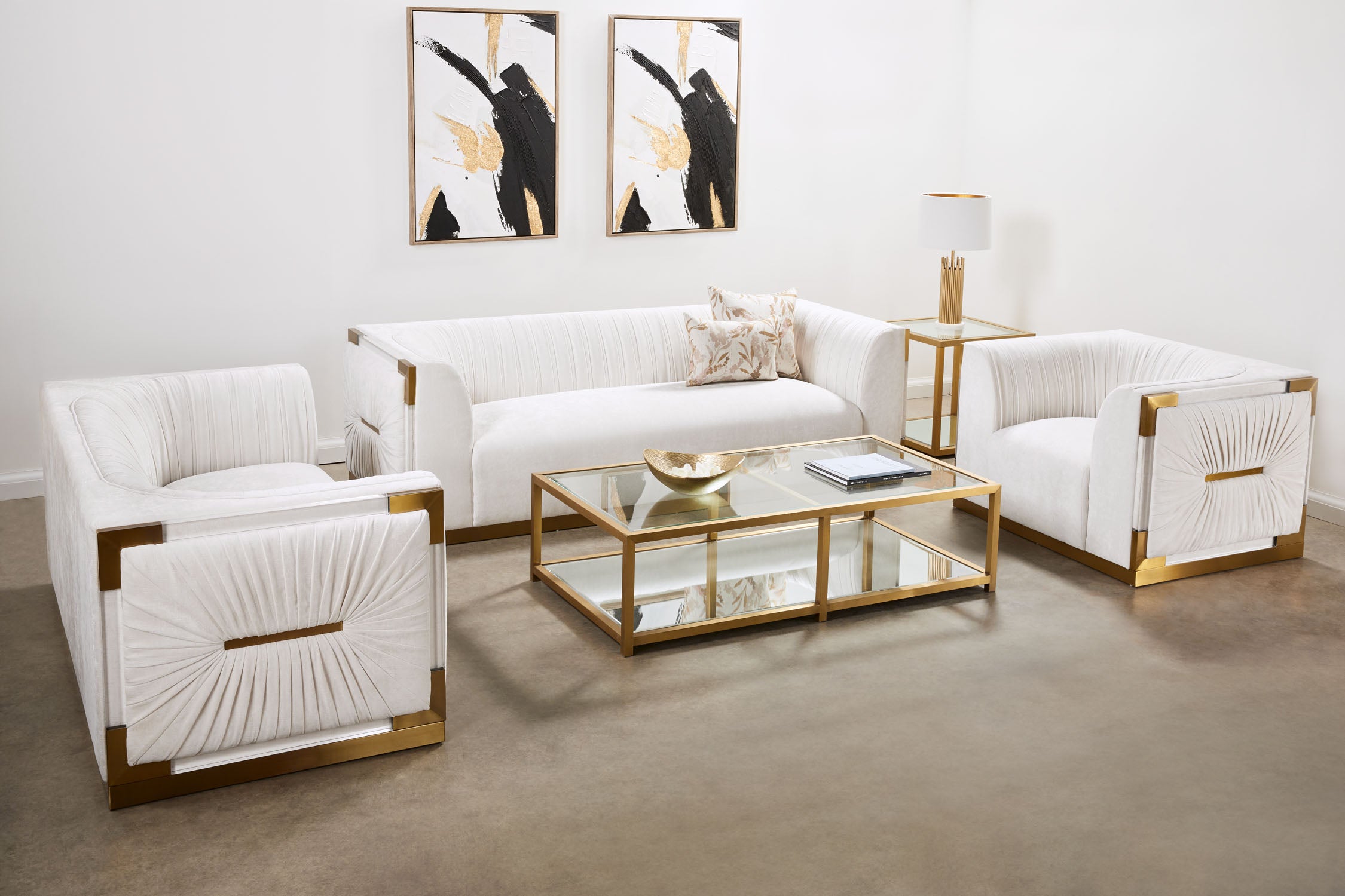 Causeuse Paloma Gold : Contessa Vanille