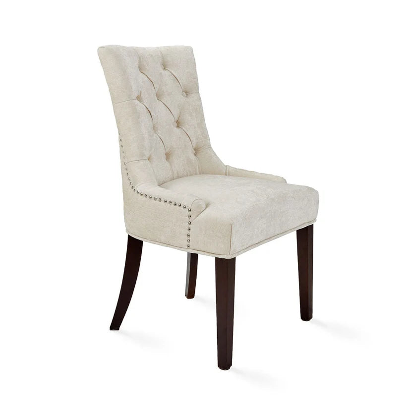 Chaise de salle à manger Petra en similicuir blanc
