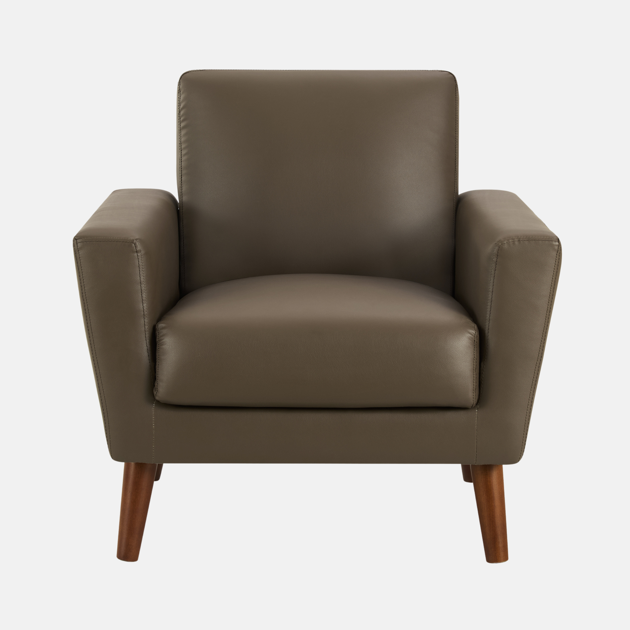 Fauteuil d'Appoint Similicuir Brun 34 po Pieds Noyer