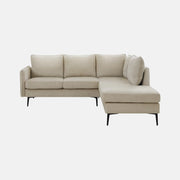 Sofa Sectionnel en L 3 Places Tissu Beige 85" Monarch | Bras Gauche