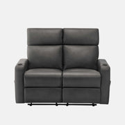 Causeuse Inclinable Manuelle Similicuir Gris avec Porte-Gobelets