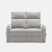 Divan Inclinable 2 Places Gris Clair avec Porte-Gobelets Intégrés