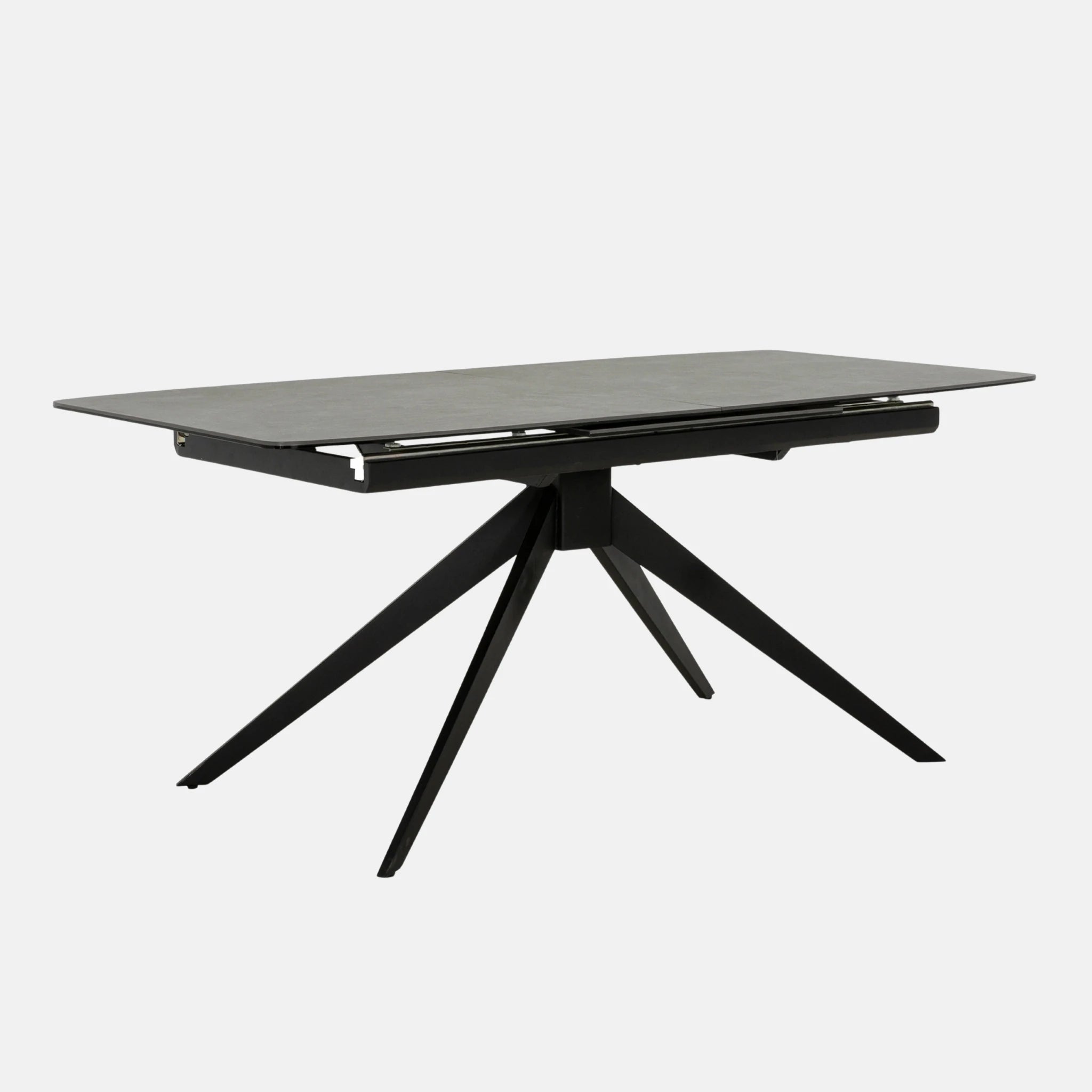 Primo Table de Cuisine avec Rallonges Intégrées (71" à 94") - Verre et Céramique Noire