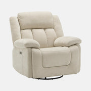 Fauteuil Inclinable Motorisé Pivotant et Bercant Beige avec Port USB