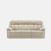 Canapé Inclinable Électrique 3 Places Beige Tissu Doux USB