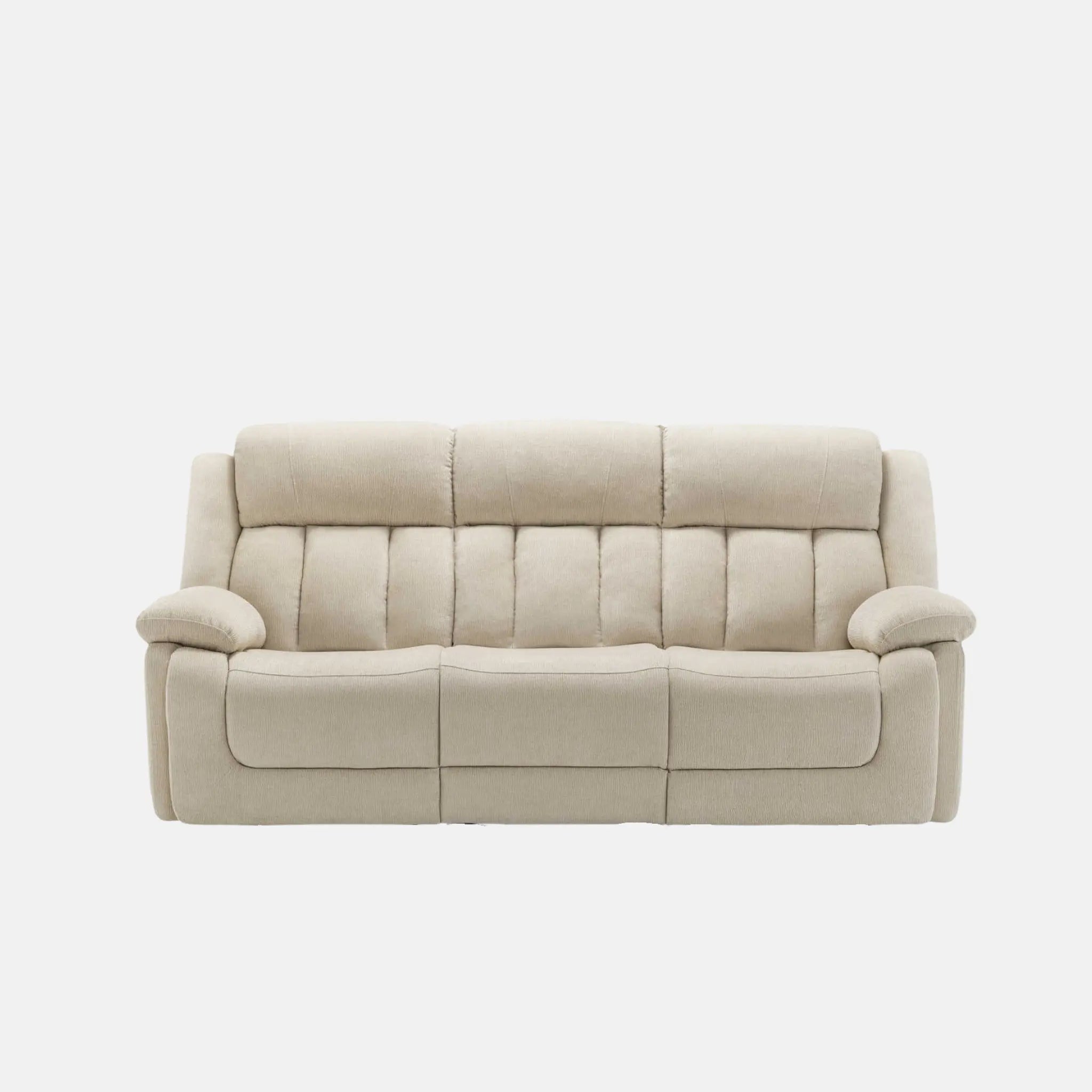 Canapé Inclinable Électrique 3 Places Beige Tissu Doux USB