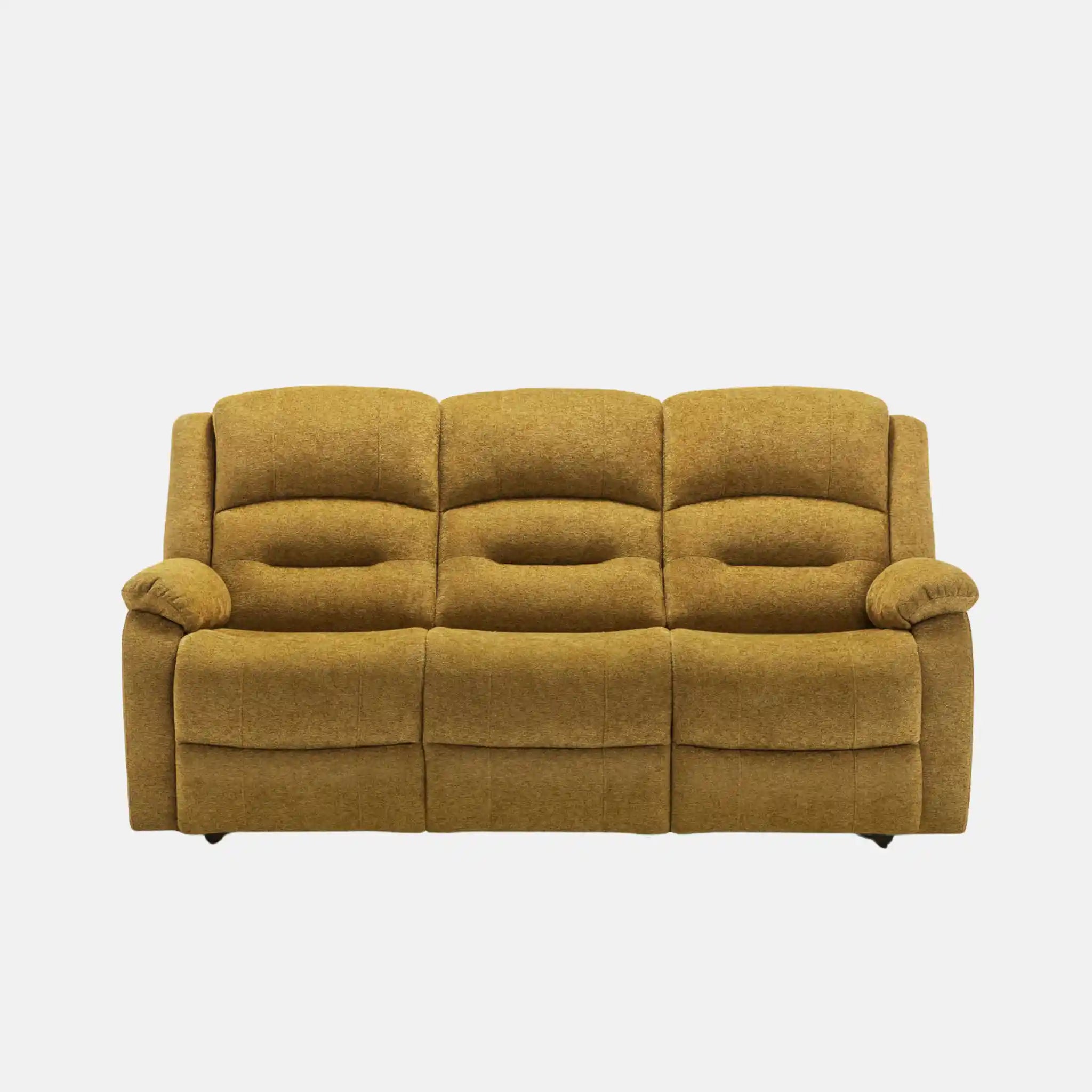 Canapé Inclinable Électrique 3 Places Jaune Or Tissu Doux USB