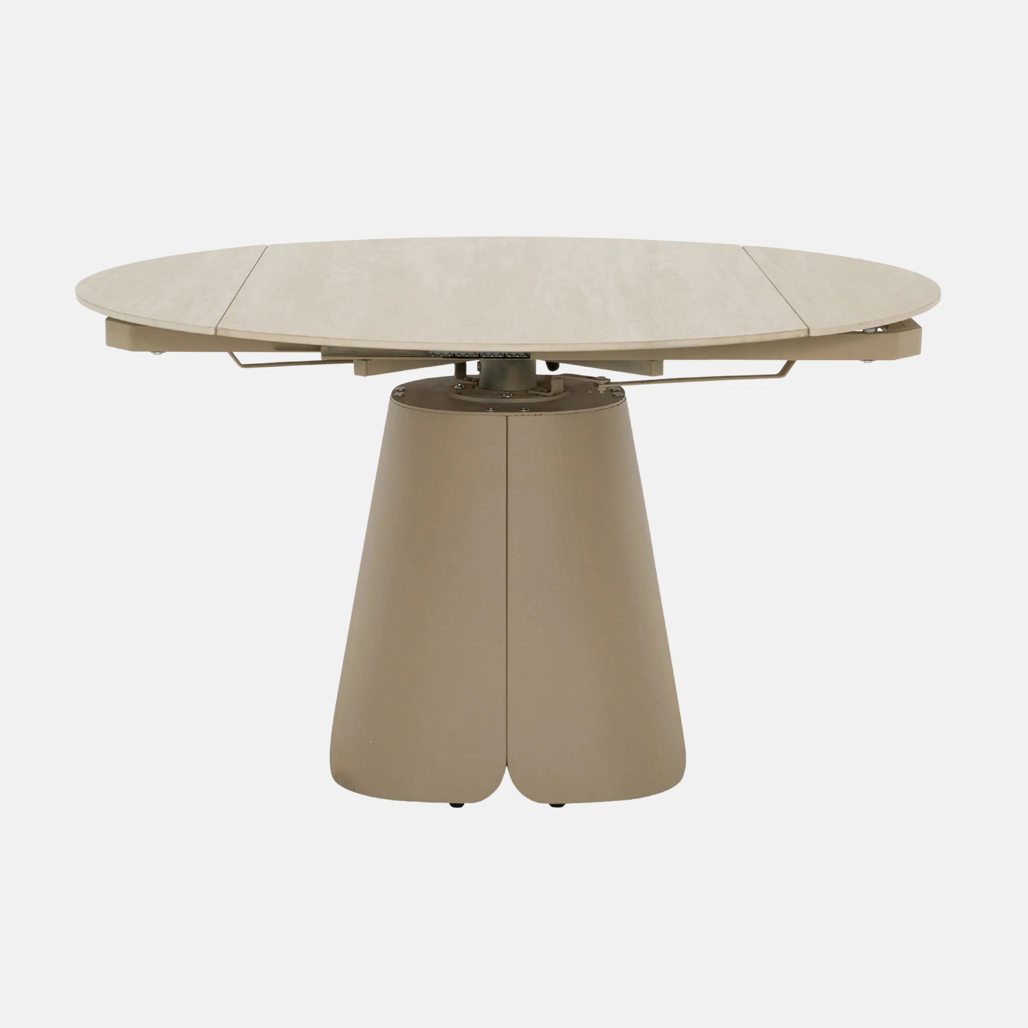 Primo Table de Cuisine Ronde Extensible (32" à 52") - Fini Marbre Beige