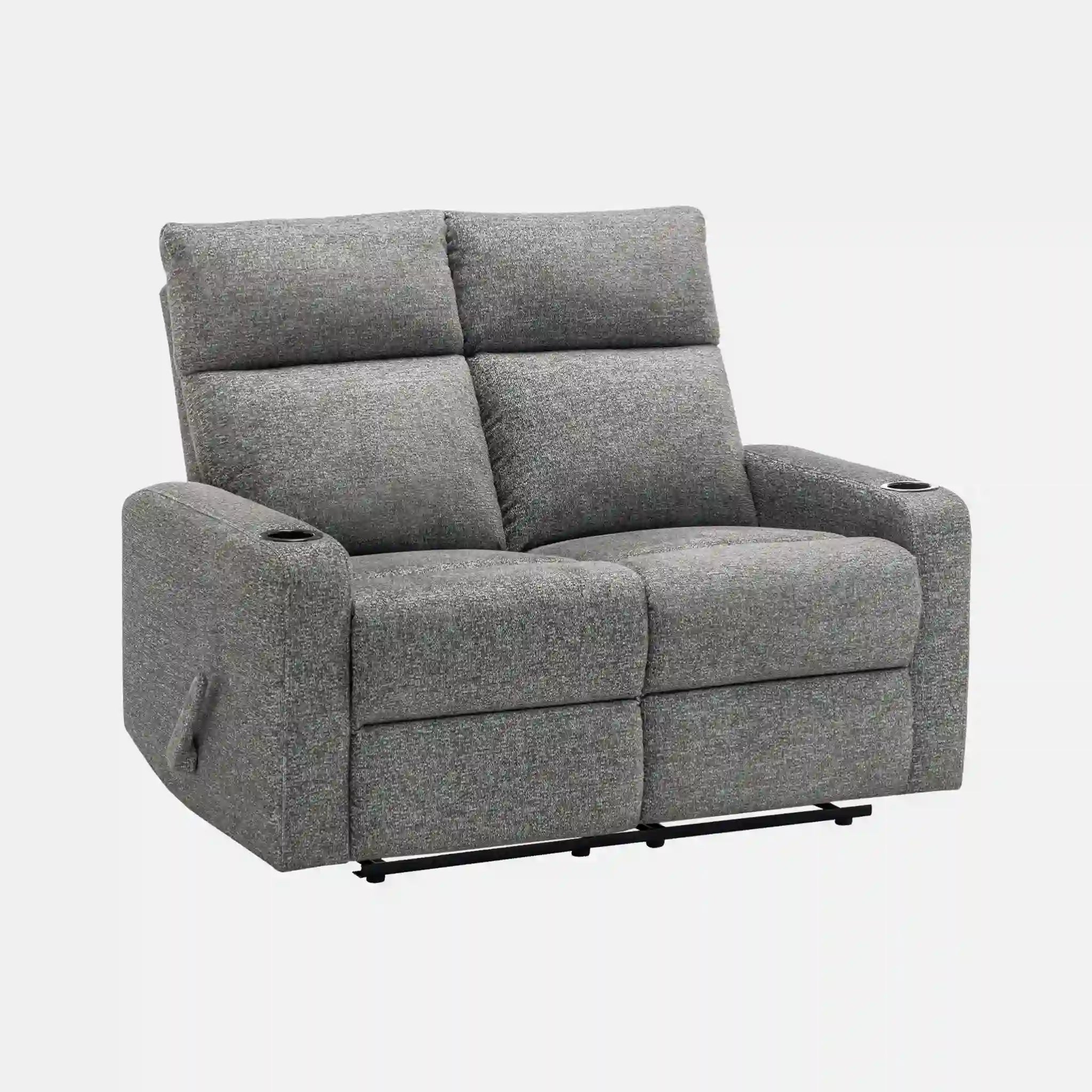 Causeuse Inclinable Manuelle Gris Foncé avec Porte-Gobelets