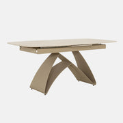 Primo Table de Cuisine avec Rallonges Intégrées (71" à 87") - Céramique Fini Travertin Taupe