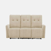 Canapé Relax Électrique 3 Places Tissu Beige avec Prises USB