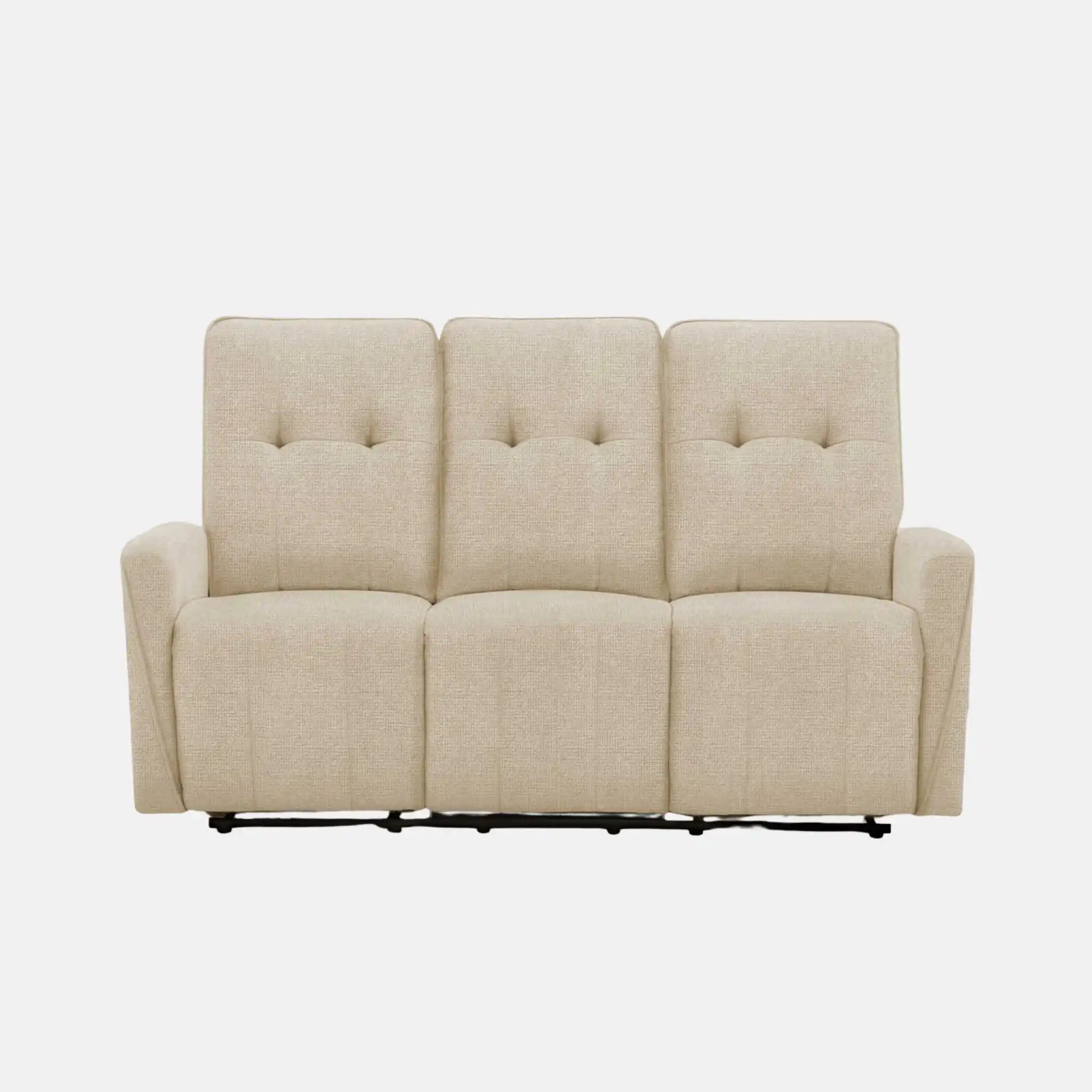 Canapé Relax Électrique 3 Places Tissu Beige avec Prises USB