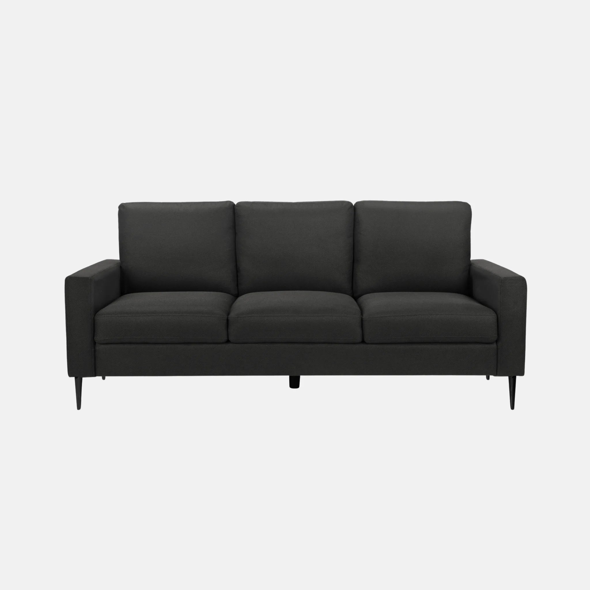 Canapé 3 Places Noir 75" Tissu Confortable