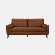 Divan 3 Places Couleur Rouille 75 Pouces avec 2 Coussins
