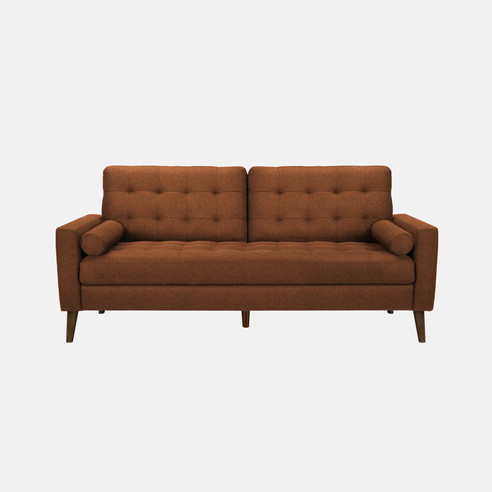 Divan 3 Places Couleur Rouille 75 Pouces avec 2 Coussins