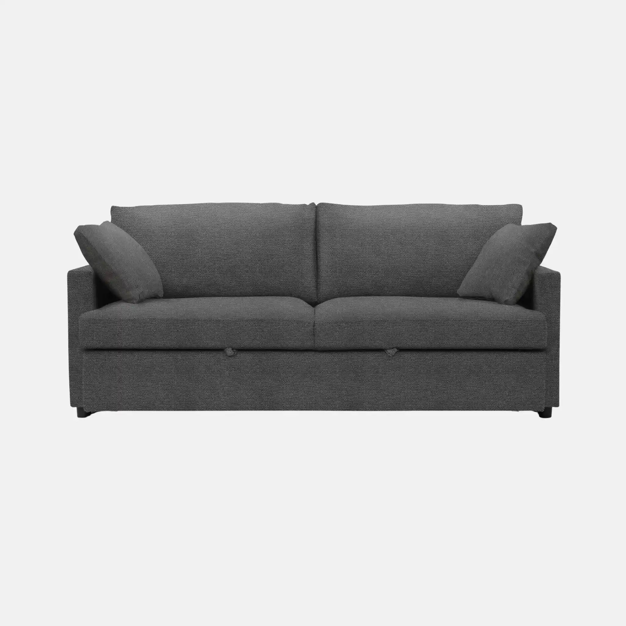 Canapé-Lit Convertible 78" en Tissu Gris Foncé avec Rangement