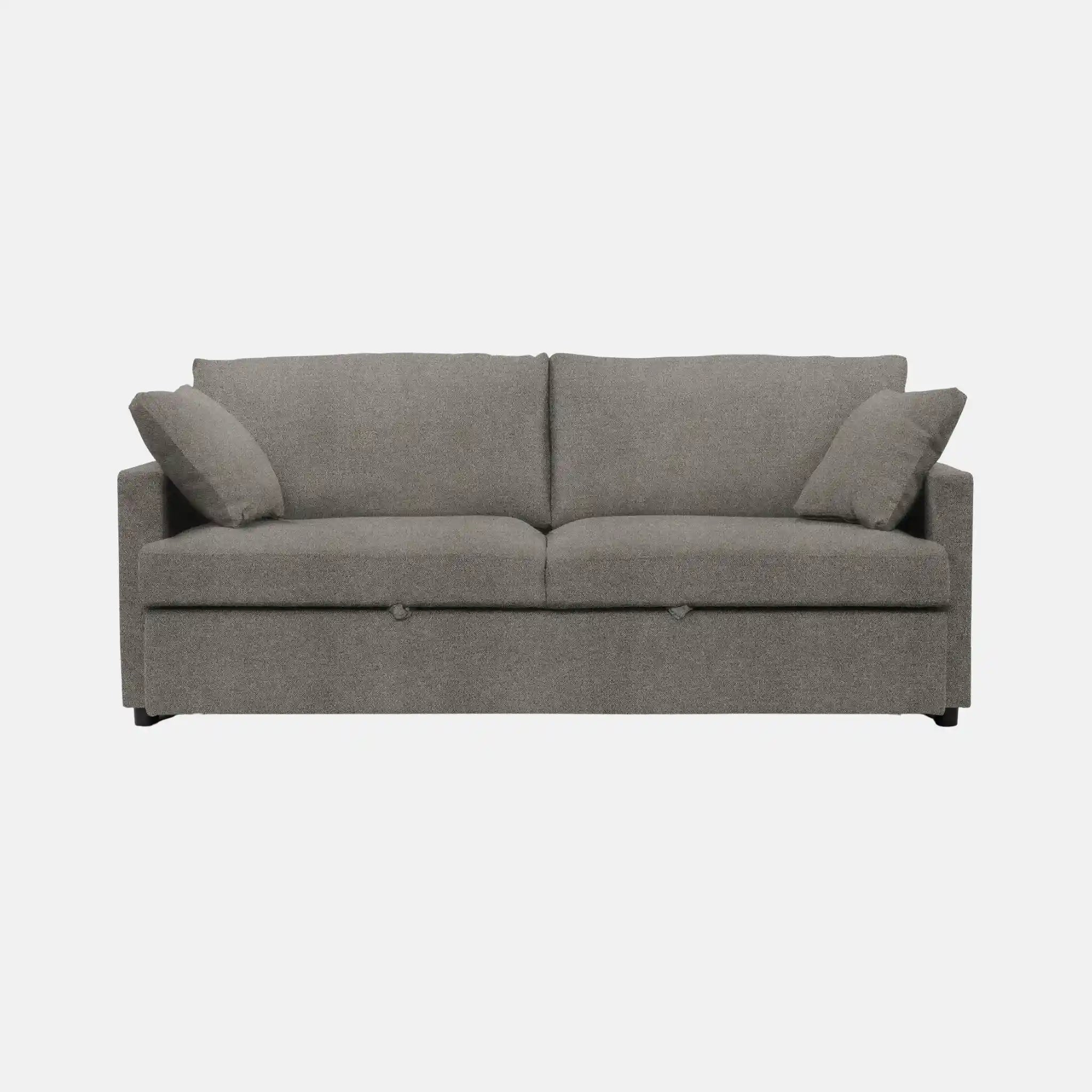 Canapé Lit Convertible Brun Clair 78 Pouces avec Coussins