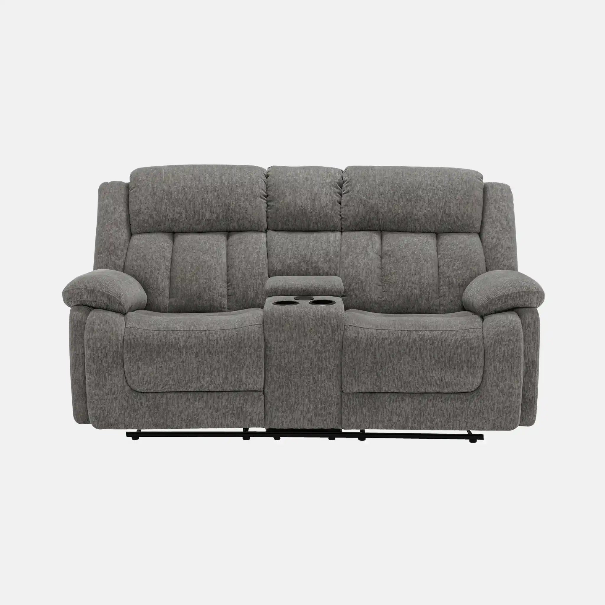 Causeuse Inclinable Électrique Tissu Gris Clair avec Console USB