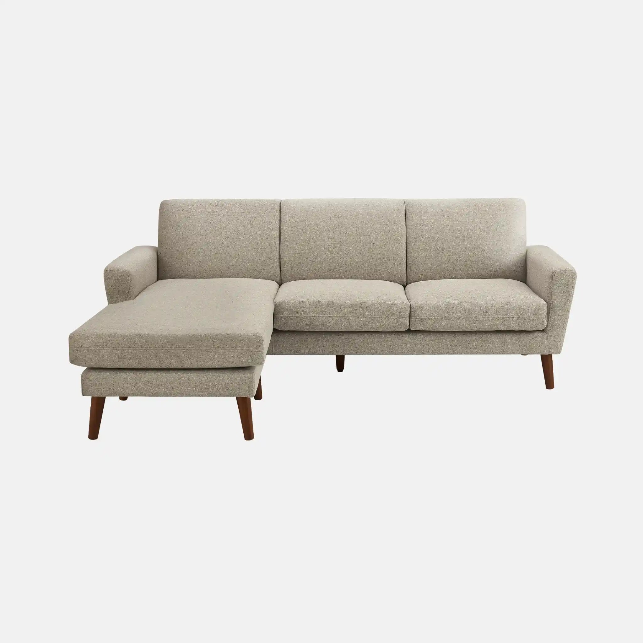 Monarch Canapé 3 Places Réversible Tissu Brun Clair 86" | Chaise Longue